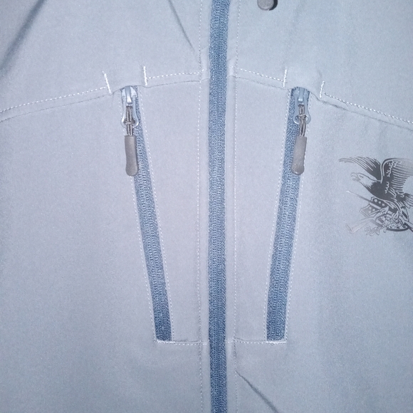 NRA Fleece Lined Jacket Navy Grey Fleece Adjustable Mens Size Large - Picture 4 of 12